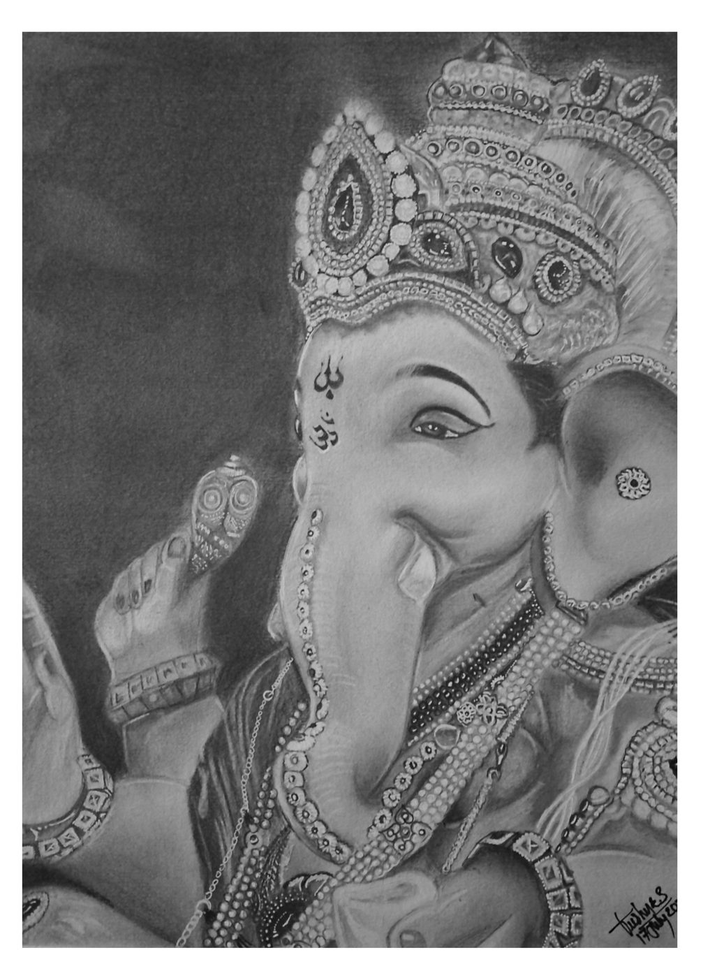 Pencil portrait of Lord Ganesha